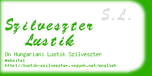 szilveszter lustik business card